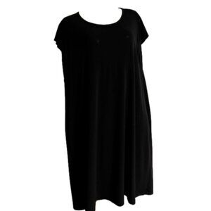 Noir N 3X Black Midi Short Sleeve Plus Size Dress